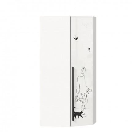 Шкаф угловой Джоли 45 ЛД 535.030, Серый шелк в Кемерово - изображение