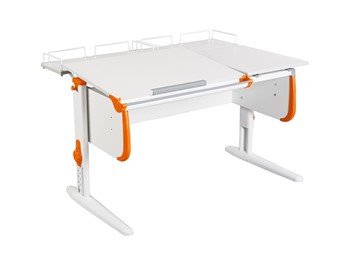 Детский стол-трансформер 1/75-40 (СУТ.25) + Polka_z 1/600 (2шт) белый/серый/Оранжевый в Кемерово