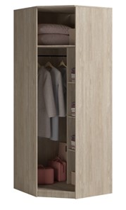 Распашной шкаф угловой Светлана, с зеркалом, белый/дуб сонома в Кемерово - предосмотр 1