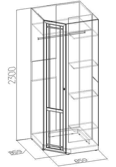Шкаф угловой Sherlock 63+ фасад стандарт, Дуб Сонома в Кемерово - изображение 2