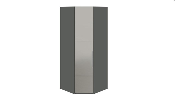 Шкаф угловой Наоми с зеркальной левой дверью, цвет Фон серый, Джут СМ-208.07.07 L в Кемерово - изображение