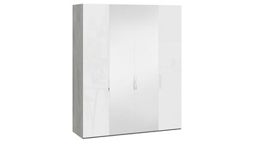 Шкаф для одежды Эмбер СМ-348.07.013 (Дуб Гамильтон/Белый глянец) в Кемерово