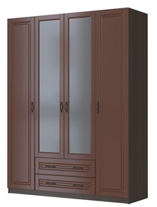 Шкаф четырехстворчатый Кантри, лак орех ШР-4, с 2мя зеркалами в Кемерово