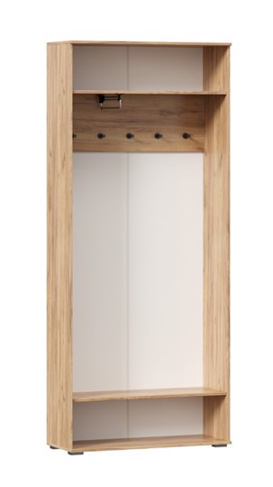 Шкаф двухстворчатый Фиджи с декоративными накладками 659.310, Дуб Золотой/Белый в Кемерово - изображение 2