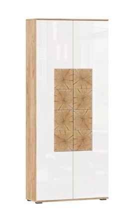 Шкаф двухстворчатый Фиджи с декоративными накладками 659.310, Дуб Золотой/Белый в Кемерово - изображение