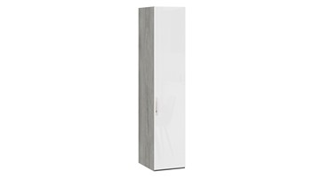 Шкаф для белья Эмбер СМ-348.07.001 (Дуб Гамильтон/Белый глянец) в Кемерово