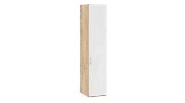Шкаф для белья Эмбер СМ-348.07.001 (Яблоня Беллуно/Белый глянец) в Кемерово