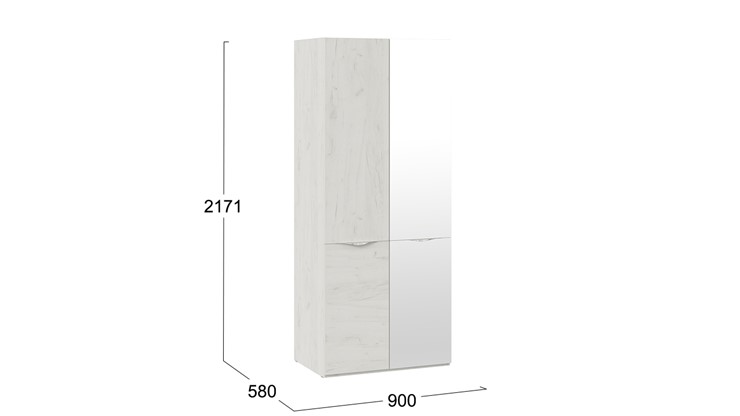 Распашной шкаф Либерти, Дуб крафт белый СМ-297.07.024 в Кемерово - изображение 4