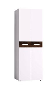 Шкаф для одежды Норвуд 54 фасад стандарт + стандарт, Белый-Орех шоколадный в Кемерово - предосмотр