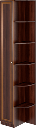Угловой шкаф-стеллаж Беатрис М13 левый (Орех Гепланкт) в Кемерово - изображение