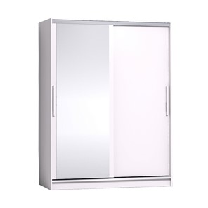 Шкаф 2-х дверный 1600 Strike Зеркало/ЛДСП, Белый в Кемерово