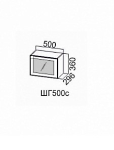 Навесной кухонный шкаф Грейвуд, ШГ500c/360, дуб кремовый матовый в Кемерово
