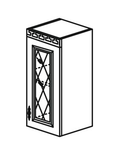 Шкаф кухонный Веста настенный однодверный с полкой со вставкой из стекла 718*300*323мм в Кемерово