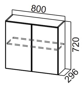 Распашной кухонный шкаф Стайл, Ш800/720, МДФ в Кемерово
