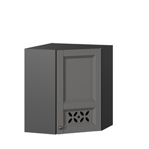 Навесной кухонный шкаф Амели-3 угловой 600 ЛД 299.610.000.056, Черный/Оникс серый в Кемерово