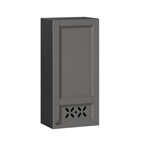 Кухонный навесной шкаф Амели-3 высокий 400 ЛД 299.420.000.041, Черный/Оникс серый в Кемерово