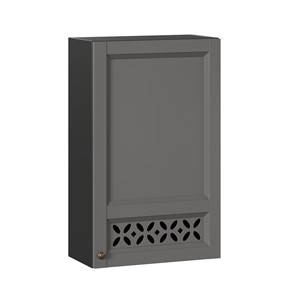 Навесной кухонный шкаф Амели-3 высокий 600 ЛД 299.450.000.047, Черный/Оникс серый в Кемерово