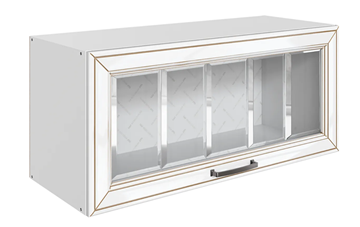 Кухонный шкаф Атланта L800 Н360 (1 дв. рам.) эмаль (белый/белый глянец патина золото) в Кемерово - предосмотр