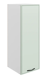 Шкаф навесной Монако L400 Н900 (1 дв. гл.), белый/ментол матовый в Кемерово
