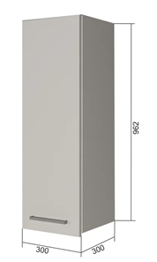 Навесной кухонный шкаф В9 30, Сатин/Белый в Кемерово
