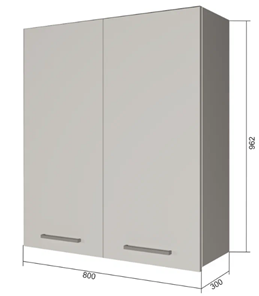 Навесной кухонный шкаф В9 80, МДФ Софт бирюза/Антрацит в Кемерово