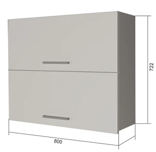 Навесной кухонный шкаф ВГ2 80, МДФ Черный матовый/Антрацит в Кемерово