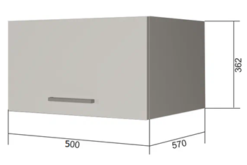 Навесной кухонный шкаф ВГ50Г, Белое гладкое Ламарти/Антрацит в Кемерово