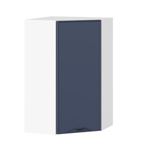 Угловой настенный шкаф высокий Индиго ЛД 298.620.000.117, Белый/Тёмно-синий в Кемерово