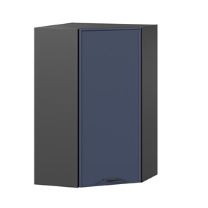 Шкаф угловой настенный высокий Индиго ЛД 298.620.000.159, Чёрный/Тёмно-синий в Кемерово