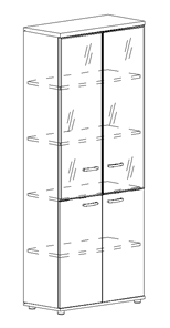 Шкаф для документов Albero, со стеклянными дверьми (78х36,4х193) в Кемерово