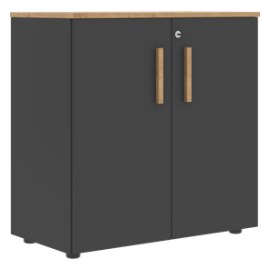Низкий шкаф широкий с малыми дверцами FORTA Графит-Дуб Гамильтон  FLC 80.1(Z) (798х404х801) в Кемерово