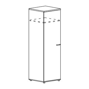 Шкаф для одежды глубокий узкий Albero (60х59х193) в Кемерово