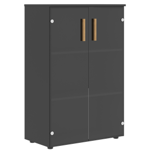 Шкаф со стеклянными средними дверьми FORTA Черный Графит FMC 80.2 (798х404х1197) в Кемерово