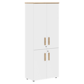 Широкий шкаф высокий FORTA Белый-Дуб Гамильтон FHC 80.3(Z) (798х404х1965) в Кемерово