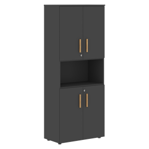 Шкаф  с глухими малыми дверями FORTA Черный Графит  FHC 80.2(Z) (798х404х1965) в Кемерово