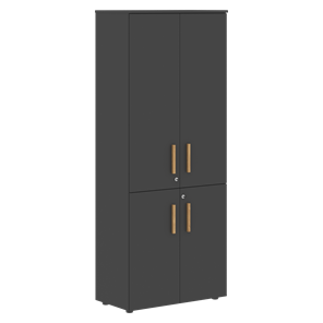 Широкий шкаф высокий FORTA Черный Графит FHC 80.2(Z) (798х404х1965) в Кемерово