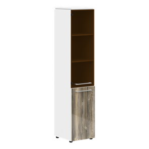 Шкаф колонка комбинированная MORRIS  Дуб Базель/ Белый MHC  42.2 (429х423х1956) в Кемерово