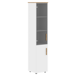 Высокий шкаф с глухой дверью колонна FORTA Белый-Дуб Гамильтон  FHC 40.2 (L/R) (399х404х1965) в Кемерово