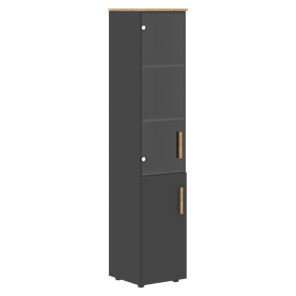Высокий шкаф колонна с глухой дверью FORTA Графит-Дуб Гамильтон  FHC 40.2 (L/R) (399х404х1965) в Кемерово