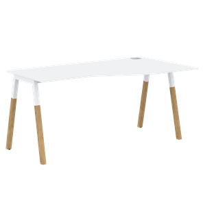 Письменный стол правый FORTA Белый-Белый-Бук  FCT 1567  (R) (1580х900(670)х733) в Кемерово - предосмотр
