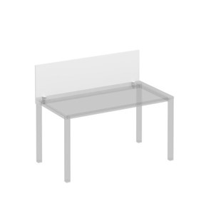 Экран для стола 140 на белом металлокаркасе Комфорт КФ, белый премиум (140x45x1.8) К.Б 842 в Кемерово