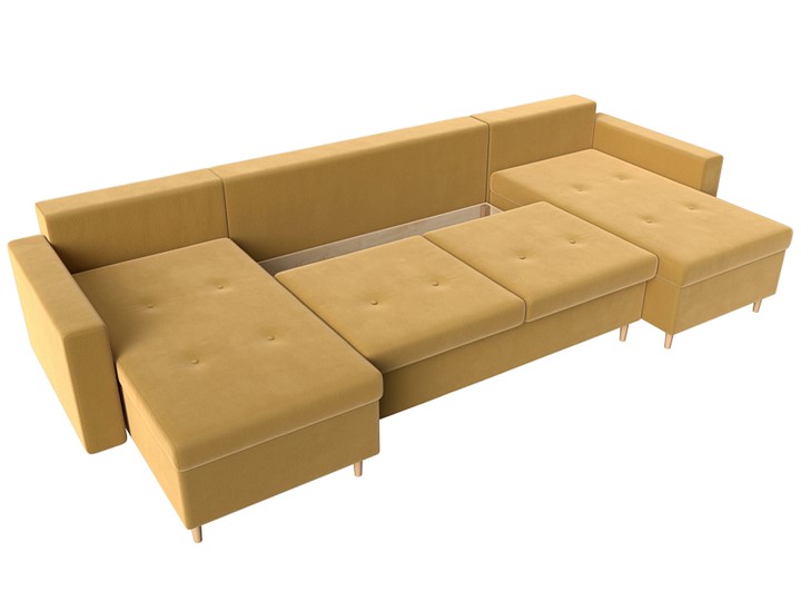 П-образный диван Белфаст, Желтый (Микровельвет) в Кемерово - изображение 1