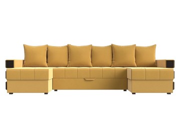 Большой П-образный диван Венеция боннель, Желтый (Микровельвет) в Кемерово - предосмотр 1