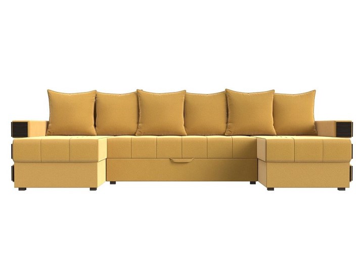 Большой П-образный диван Венеция боннель, Желтый (Микровельвет) в Кемерово - изображение 1