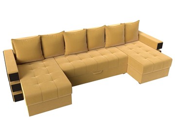 Большой П-образный диван Венеция боннель, Желтый (Микровельвет) в Кемерово - предосмотр 5