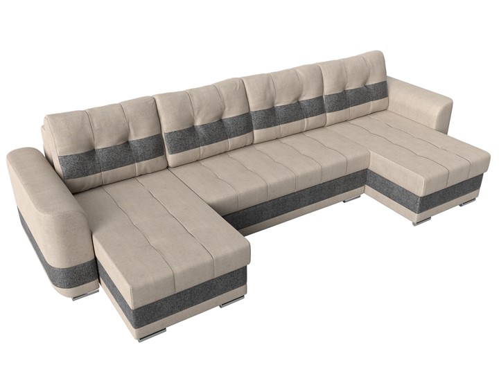 П-образный диван Честер, Бежевый/серый (рогожка) в Кемерово - изображение 4