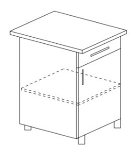 Кухонный шкаф однодверный с ящиком Некст МДФ Б8 МДФ премиум, глянец, металик в Кемерово