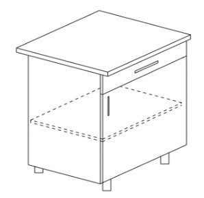 Кухонный шкаф однодверный с ящиком Некст МДФ Б9 МДФ премиум, глянец, металик в Кемерово