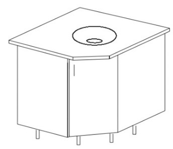 Напольный шкаф угловой под врезную мойку Некст МДФ  Б28 МДФ  премиум, глянец, металик в Кемерово