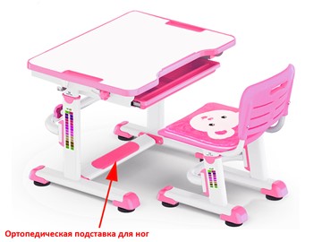Растущий стол и стул Mealux BD-08 Teddy, pink, розовая в Кемерово